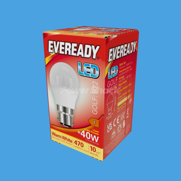 Eveready  4.9W LED Golf Ball Lamp - 470lm - Warm White