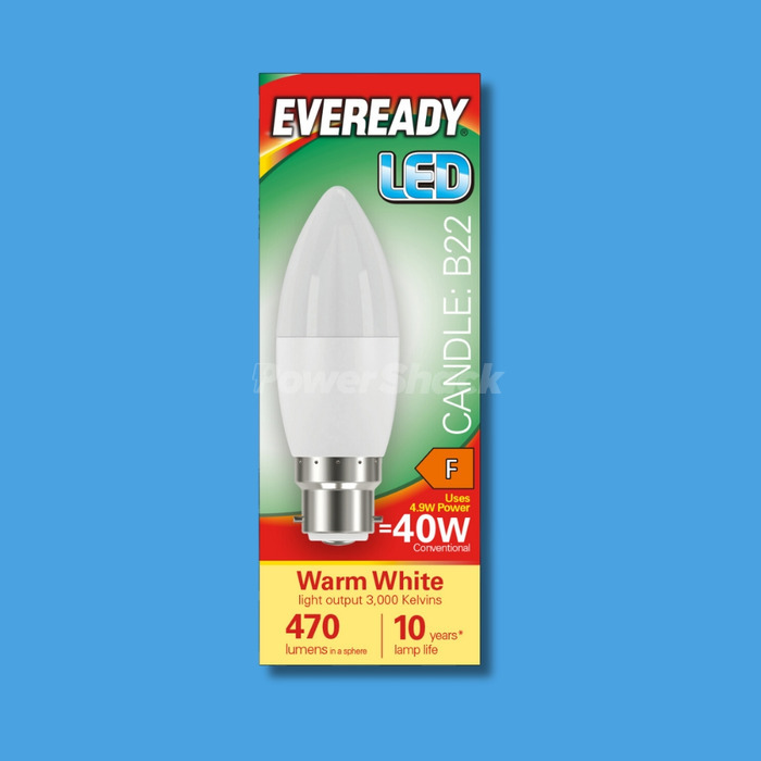 Eveready 4.9W LED Candle Lamp  - Warm White - 470lm