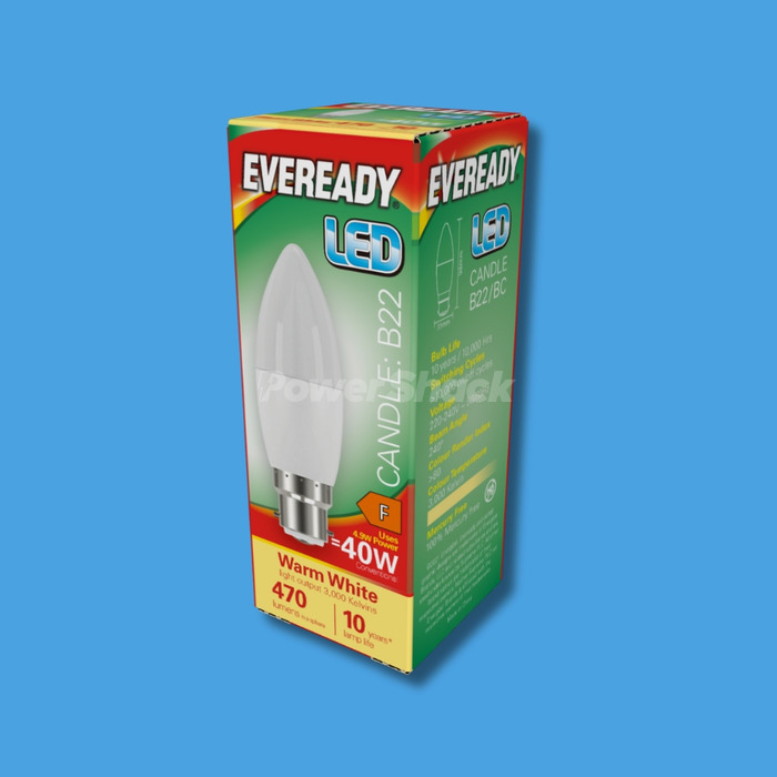 Eveready 4.9W LED Candle Lamp  - Warm White - 470lm