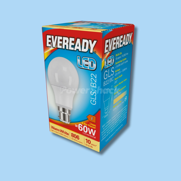 Eveready 8.8W LED GLS Lamp - 806lm - WARM WHITE