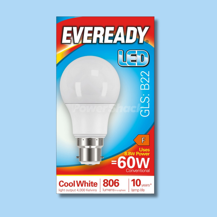 Eveready 8.8W LED GLS Lamp - 806lm - COOL WHITE