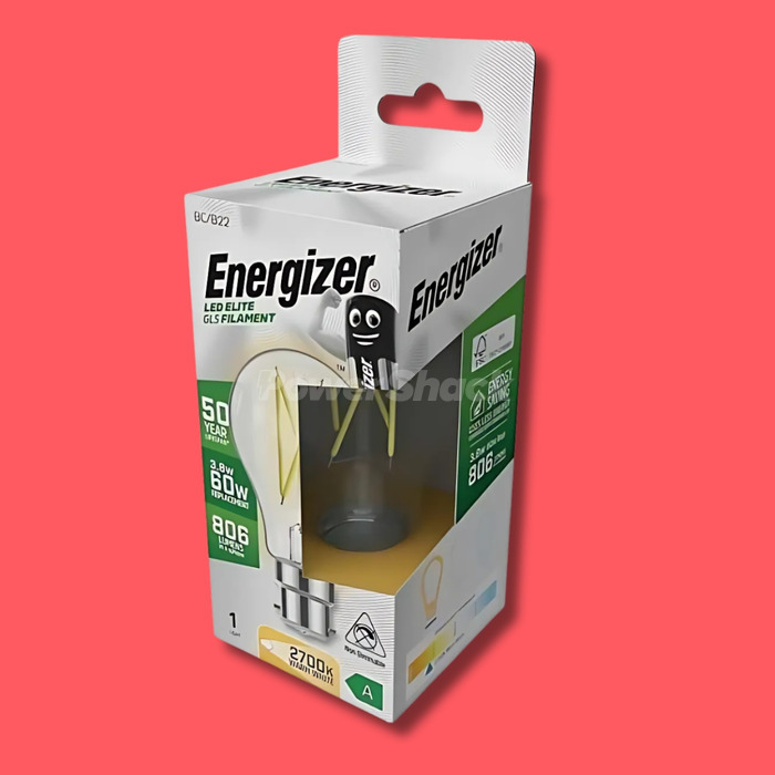 Energizer A Rated LED Elite GLS B22 Filament Lamp 806lm 3.8W = 60W