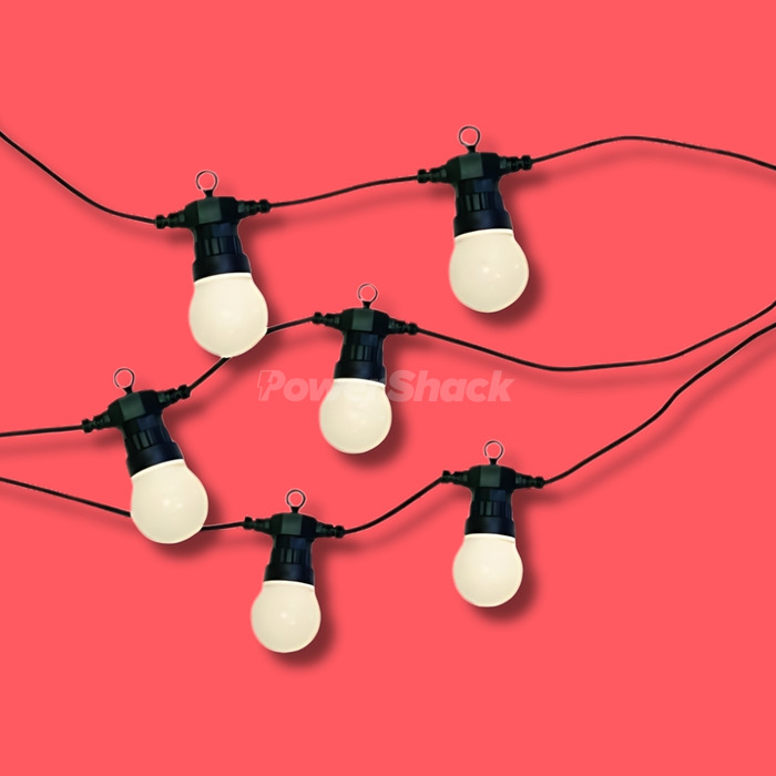 PowerMaster LED 20 Large Globe Festoon String 7W - White - 3,000K (Warm White)