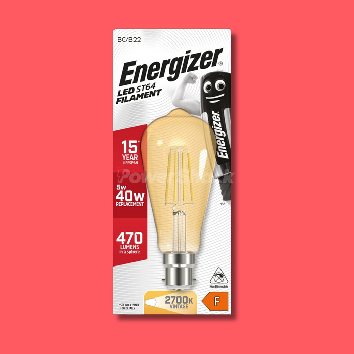 Energizer 5W LED Filament Gold ST64 - 470lm