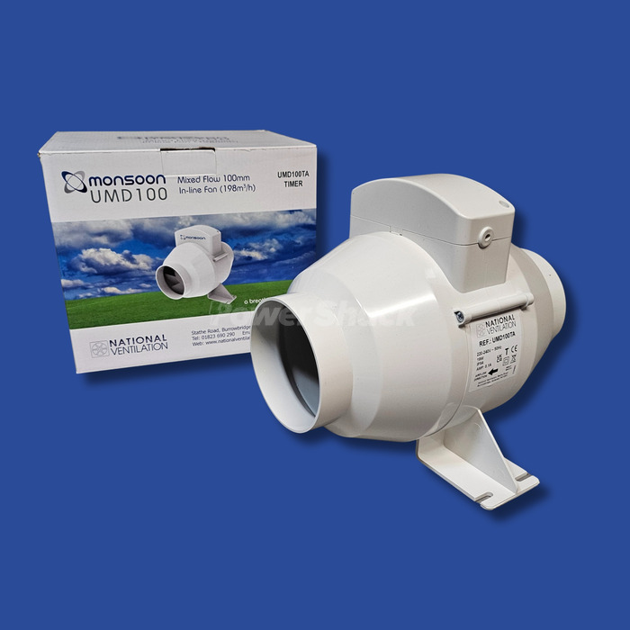 Monsoon Inline Extractor Fan with Timer