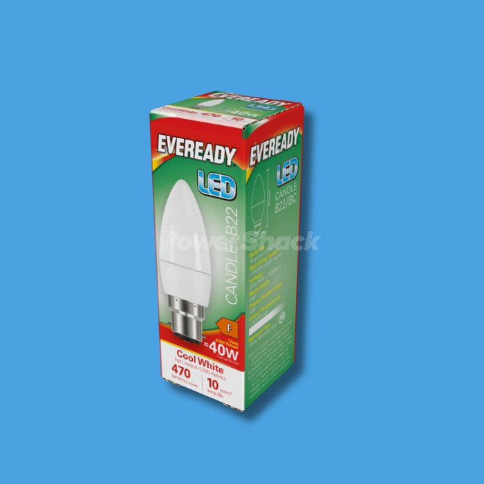 Eveready 4.9W LED Candle Lamp  - Cool White - 470lm