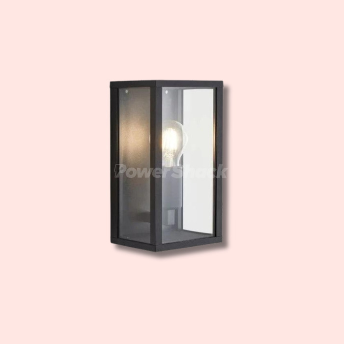 Forum Lighting Chinon 1lt E27 Glass Panel Box Lantern Black