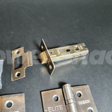 Heavy Duty Fire Door Latch Pack with 3 x 102mm x 76mm Hinges