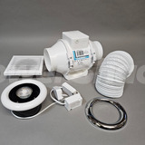 Blauberg In-line Extractor Fan with Built in LED Shower Light Kit