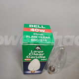 Bell Large Clear Candle Lamp - 40w - B15