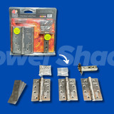 Heavy Duty Fire Door Latch Pack with 3 x 102mm x 76mm Hinges