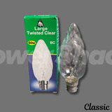 Large Twisted Clear Candle Lamp - B22 - 60W