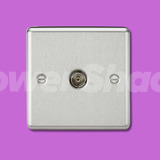 Knightsbridge Brushed Chrome TV Outlet (Non-Isolated)