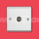 Knightsbridge Polished Chrome TV Outlet (Non-Isolated)