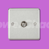 Knightsbridge Brushed Chrome SAT TV Outlet