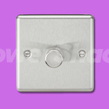 Knightsbridge 2-Way 10-200W (5-150W LED) Trailing Edge Dimmer - Brushed Chrome