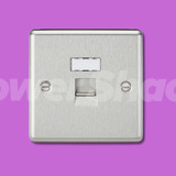 Knightsbridge RJ45 Network Outlet - Brushed Chrome