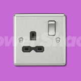 Knightsbridge 13A 1G DP Switched Socket - Brushed Chrome