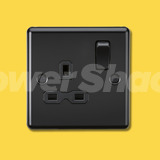 Knightsbridge 13A 1G DP Switched Socket - Matt Black with Black Insert