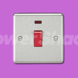 Knightsbridge 45A DP Switch with Neon - Brushed Chrome