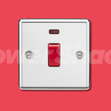 Knightsbridge 45A DP Switch with Neon - Polished Chrome