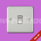 Knightsbridge 20A 1G DP Switch - Brushed Chrome