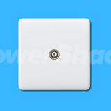 Curved Edge White TV Outlet (non-isolated)