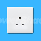 Curved Edge White 5A Unswitched Round Pin Socket