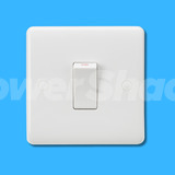 White 45A Double Pole Switch - White Rocker