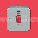 Knightsbridge Metal Clad 45A DP Switch with Neon - Single Size