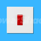 Knightsbridge 45A DP Switch (1G Size) with Red Rocker