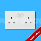 Knightsbridge Square Edge 13A 2G DP Switched Socket