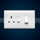 Verso 45A Double Pole Cooker Control & Socket